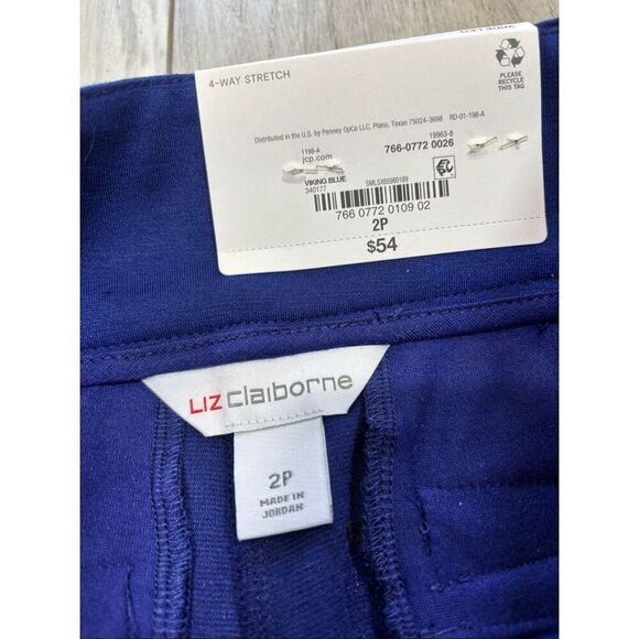 Liz Claiborne royal blue wide leg dress pants/casual pants size 2P - Picture 11 of 12